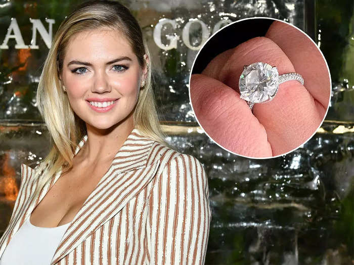 In May of that year, Kate Upton debuted a similarly-shaped ring from her now-husband Justin Verlander on the Met Gala red carpet.