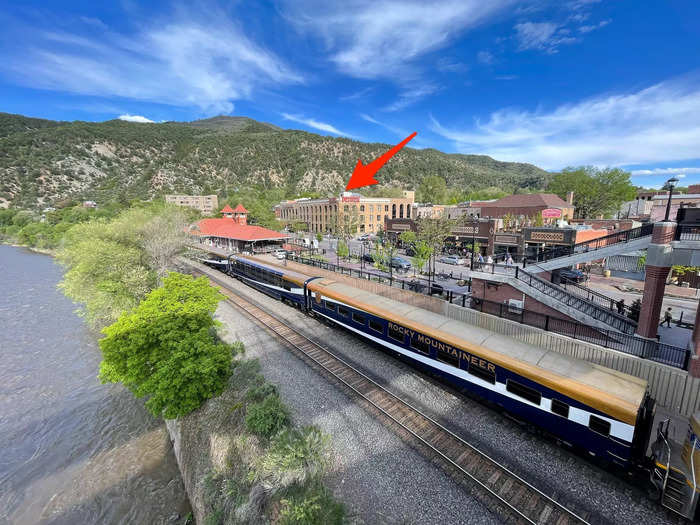 The train made an overnight stop in Glenwood Springs, where first-class passengers slept at The Hotel Denver. Their hotel was just a few feet away from the train station.