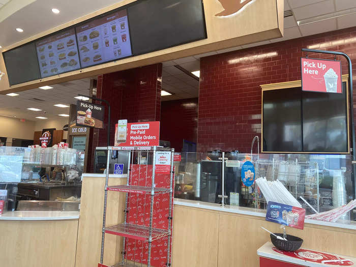 Wawa also had a large counter for sandwich making.