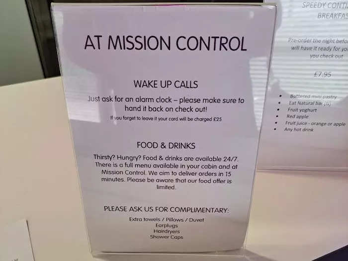 It was only upon checking out that I saw the sign saying the hotel offered earplugs, as well as alarm clocks, on the house.