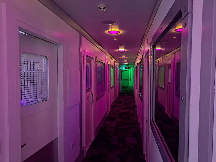 If purple lighting, a geometric carpet design, and white plasterboard make a spaceship, then I guess the hotel kind of felt like a spaceship. It was a bit dark, and the now 17-year-old hotel felt a little dated.