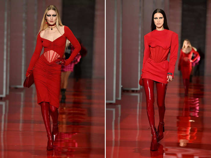 Walking the Versace show at Milan Fashion Week in 2022, Gigi and Bella wore bright-red dresses and heavy eye makeup.