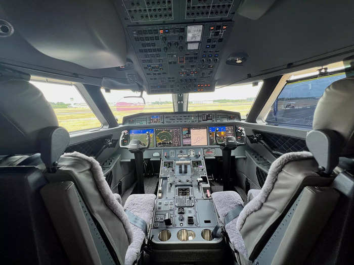 In the cockpit is an advanced fly-by-wire system that is designed to improve the human interface and help pilots better track and understand their surroundings in low-visibility conditions.