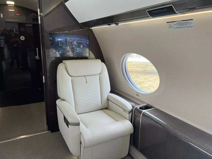 The cabin, which can carry up to 18 passengers and sleep up to seven, is designed to be the quietest in business aviation, ensuring travelers have a peaceful ride.