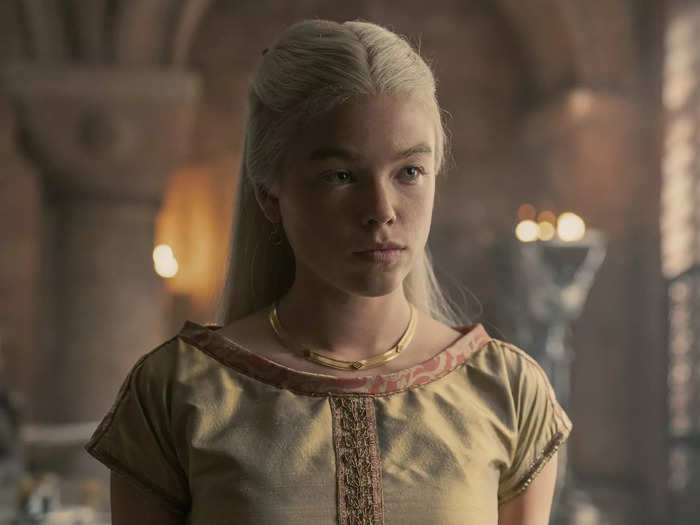 Princess Rhaenyra is the most similar-looking to Daenerys Targaryen in "Game of Thrones," with signature long blonde hair often worn in braids.