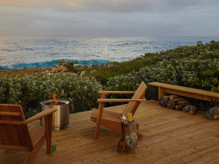 At the end of the boardwalk is a deck that overlooks the ocean. The Brillharts say it