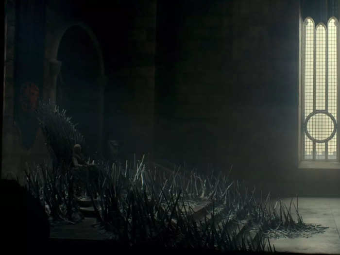 There are a ton more swords around this version of the Iron Throne to create a visual that was closer to George R.R. Martin