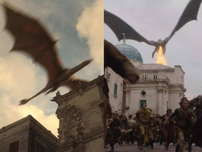 After the prologue, the first thing we see is Rhaenyra flying her dragon Syrax over King