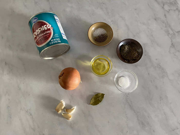 For a simple marinara, Florence uses pantry staples.