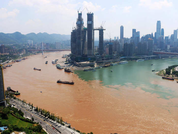 The Yangtze river usually swells this time of the year, sometimes subjecting Chongqing to floods.