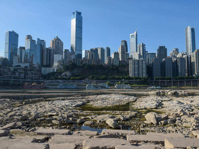 The financial center of Chongqing has baked in months of sweltering heat.