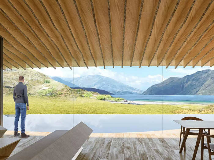 The compound would include 10 bedrooms, each with "uninterrupted north-facing views towards Lake Wanaka and the Southern Alps," according to the building application.