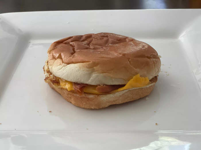 The bacon-breakfast Jack was mostly bun.