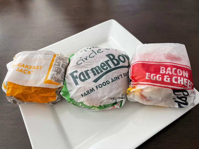 I compared breakfast sandwiches from Jack in the Box, Farmer Boys, and Carl