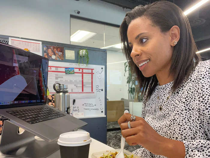 For lunch, Dejean usually grabs a salad and a cookie.