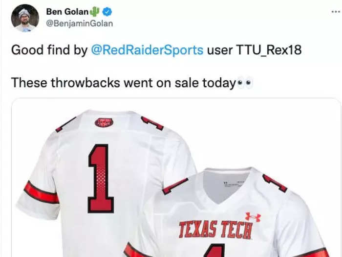 Under Armour is selling a new throwback uniform for Texas Tech with faux mesh numbers. Since the retail market tail wags the sports dogs these days, this suggests we will see these on the field this year.