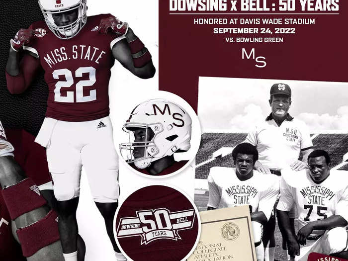 Mississippi State has a new alternate uniform to honor the 50th anniversary of its first Black players.