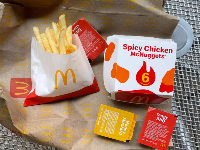 I ordered a six-piece size and got it as part of a combo meal with fries — the person at the register told me it was cheaper this way, and he was right.