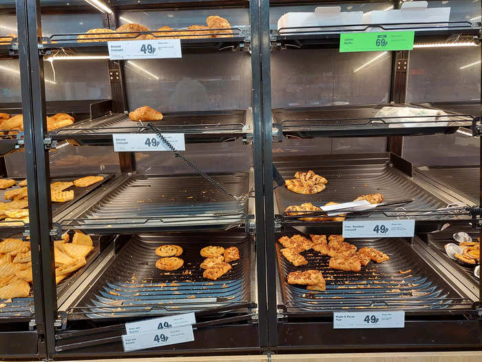 But when we visited the store at around 4 p.m. on a Monday, many of the products had sold out. The bakery section was tucked away at the back of the London store – perhaps to force shoppers to walk past other rows of products to get their fresh bread.