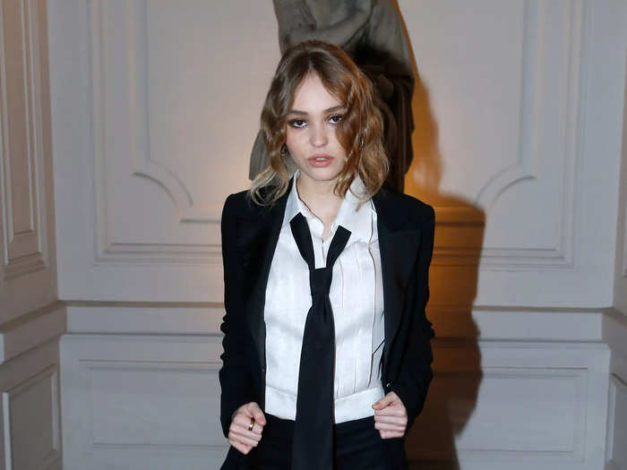 Lily-Rose Depp left dresses behind in favor of a Chanel suit for the César Revelations 2017 photo call.