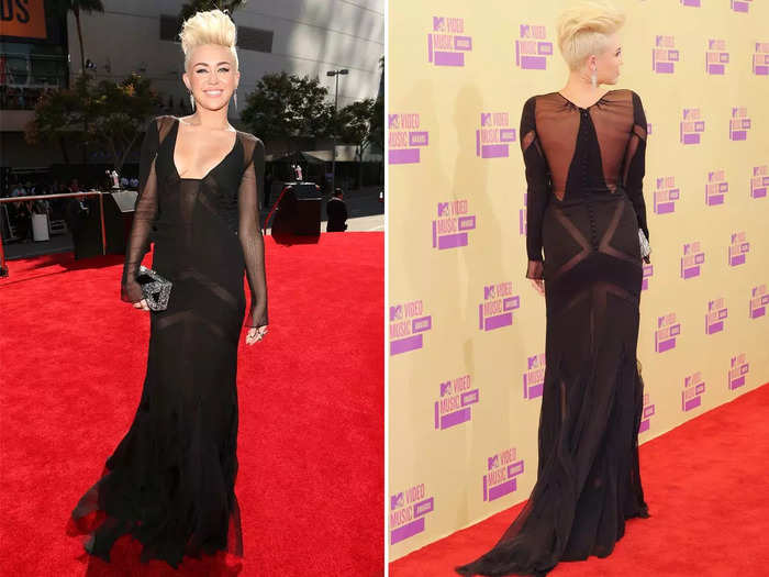 Mixing bold beauty and fashion, Cyrus made an unforgettable entrance in 2012.