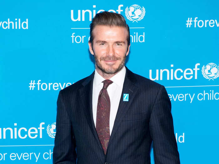 Beckham donates a lot of money to charity.