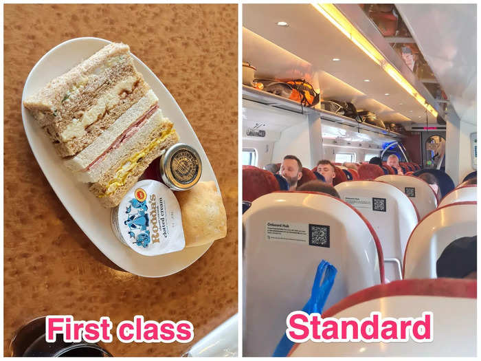 Guests in first class were given a complimentary meal, however, this was not the case in standard class.