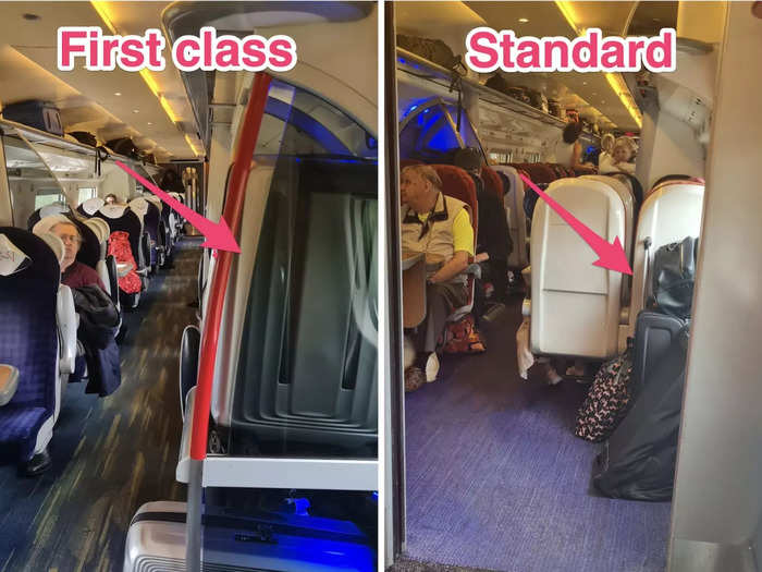 There also seemed to be more storage space in the first-class carriage compared to the standard carriage.