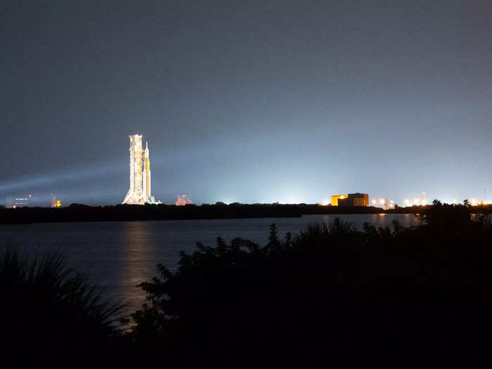 The imposing rocket moved down the runaway, toward the launchpad.