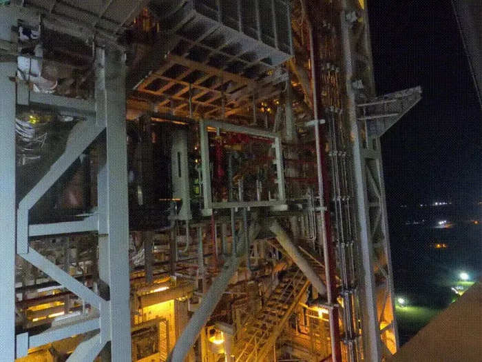 Finally, on August 16, the 23-story rocket was hoisted atop a crawler and pulled out of the Vehicle Assembly Building.