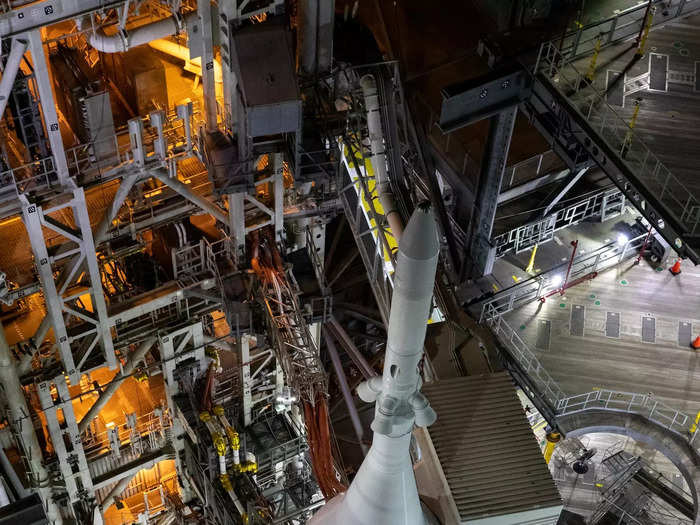 The completed stacking of the powerful SLS moon rocket was an important milestone, signaling the final stretch of its development.