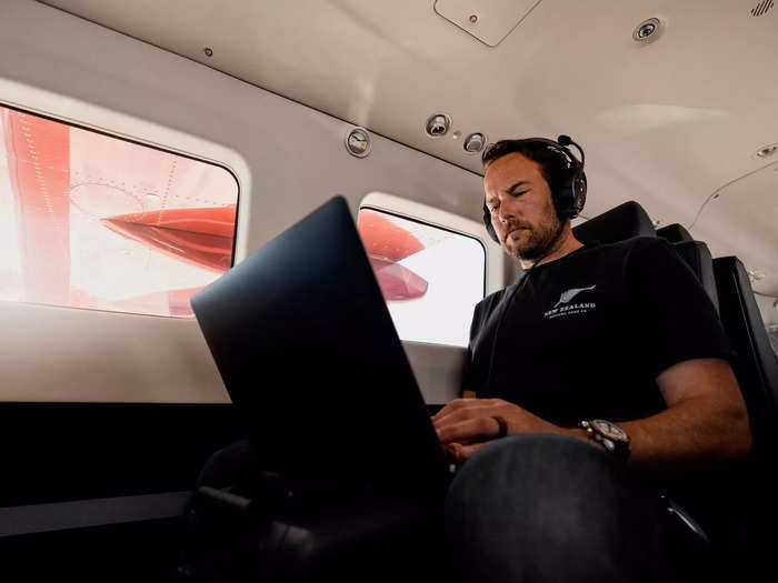 Or, the seats can be adjusted to face each other so business passengers can talk while flying. They can also all face forward in a commuter configuration, according to Brown.