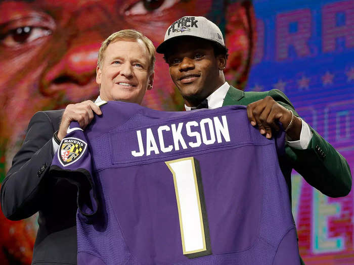 Lamar Jackson was taken by the Ravens with the last pick of the first round.