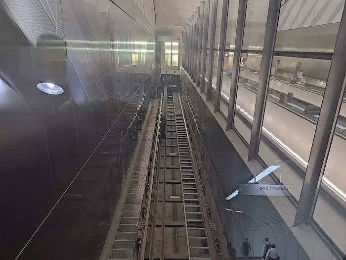 The elevators have some similarities with a cable car, but are based on vertical elevators, the Kone spokesperson said. The elevators travel at a 30-degree angle along guide rails and are pulled along by a cable and counterweight.