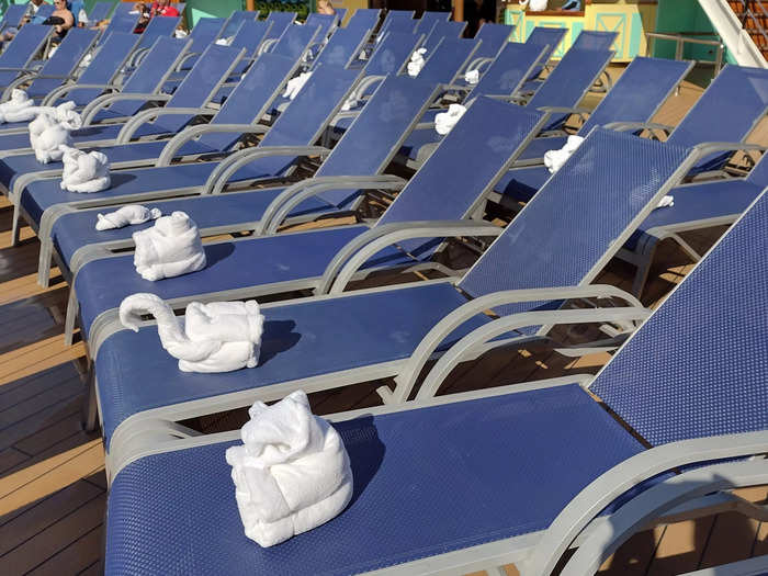 I appreciate all the little things the crew does to delight guests, such as surprising guests one morning of the cruise with towel animals lining the pool deck.