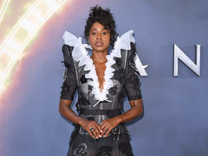 Kirby Howell-Baptiste wore her hair styled up at "The Sandman" premiere.