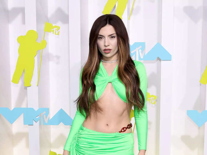 Singer Ava Max opted for a lime-green set that would