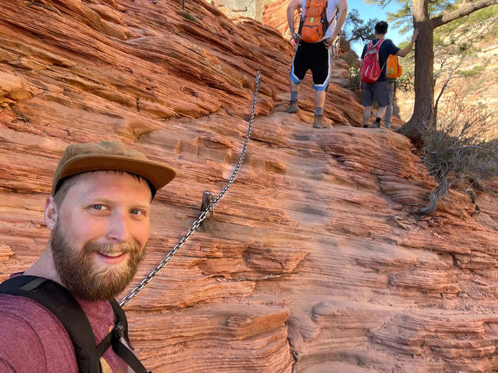 The chain portion of Angels Landing was more of a mental challenge than a physical one.