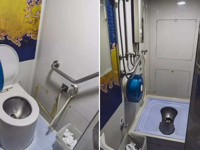 Guests staying in first-class cabins had to share two bathrooms — one with a toilet, and another with a shower and squat toilet.