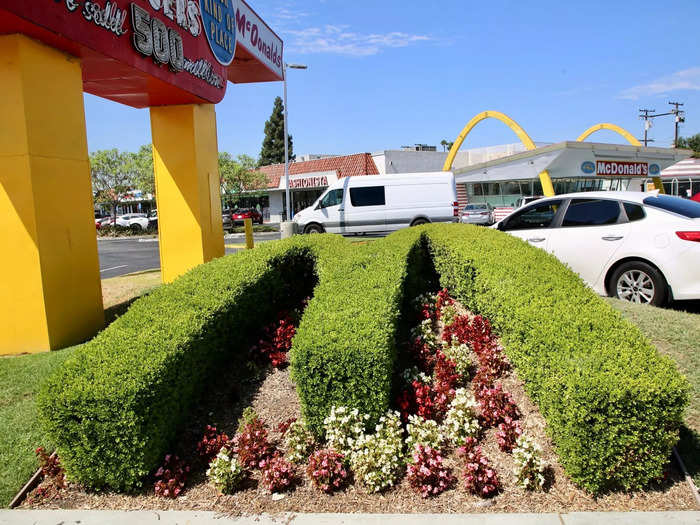 More modern landscaping does feature the golden arches.