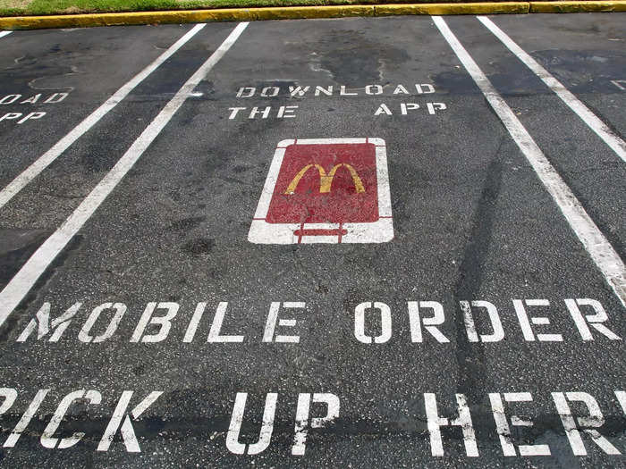 Mobile order pickup spots are clearly a much more recent addition.