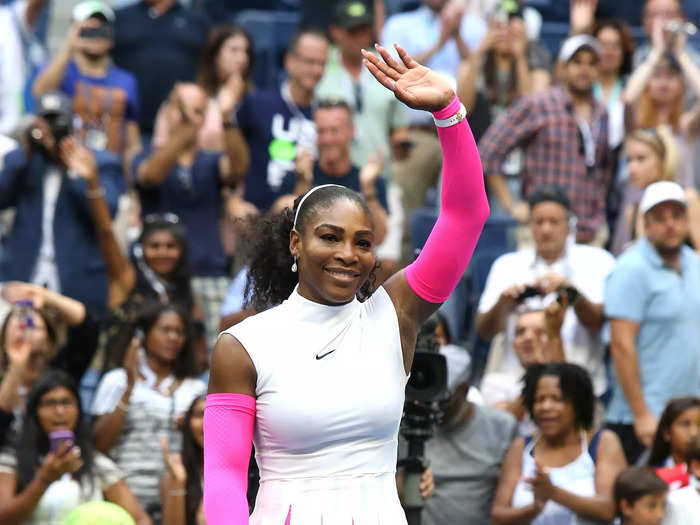 Williams popped in white with pink details in 2016.