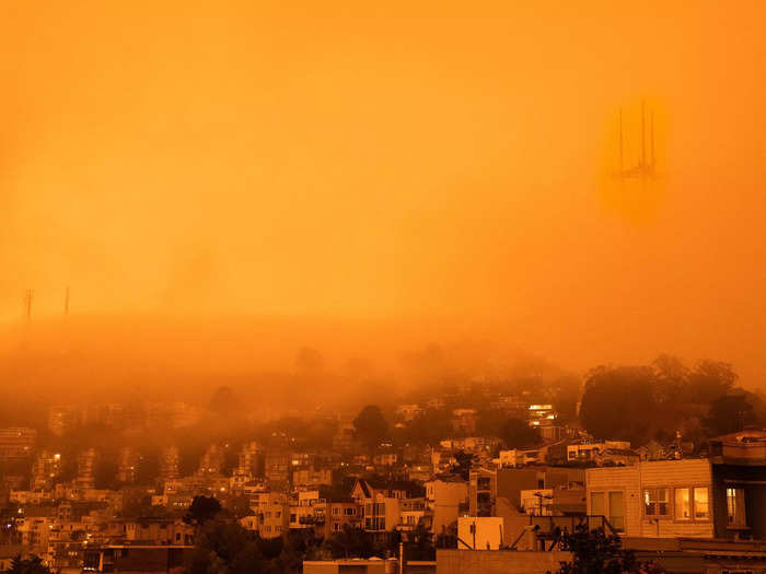 In 2020, San Francisco saw bright orange and red skies as nearly 100 wildfires burned across the west, Wired reported. The orange hue comes from the smoke, according to the same source.