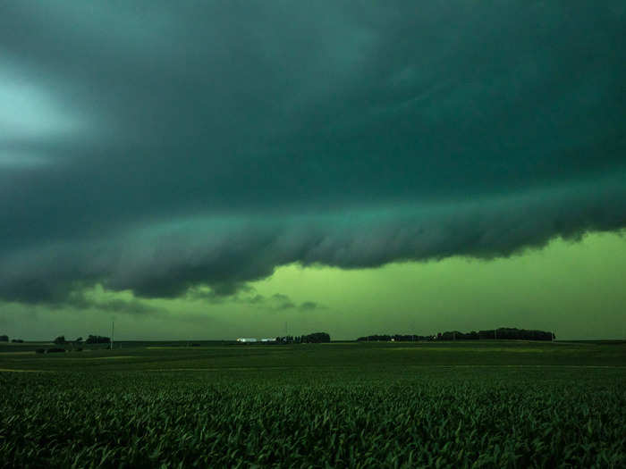 When the sky turned green in July from a massive thunderstorm known as a derecho in Sioux Falls, South Dakota, storm chaser Tanner Schaffer told Insider he