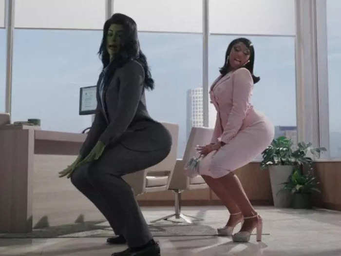 Megan Thee Stallion makes an appearance in the "She-Hulk" episode three post-credits scene.