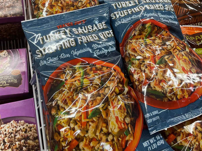 I think the turkey-sausage stuffing fried rice lacks seasoning.