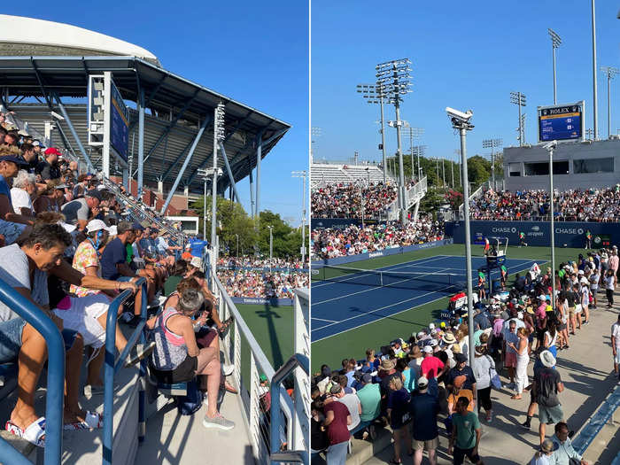 And if you want to watch some matches on the smaller courts, you might have to arrive early depending on who is playing as the bleacher seats are small and fill quickly.