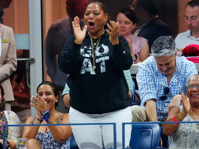 Queen Latifah stood and cheered Williams on.