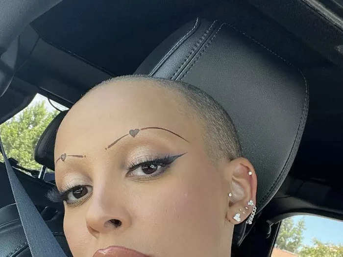 In August, rapper Doja Cat joined in on the fun and shaved her head and eyebrows.