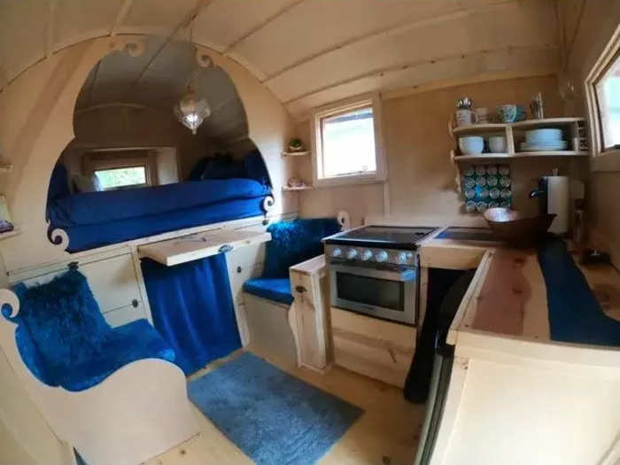 Fisher started building her tiny mobile home in April 2020 and completed construction a year later, in May 2021. She estimates that she spent $15,000 in total.